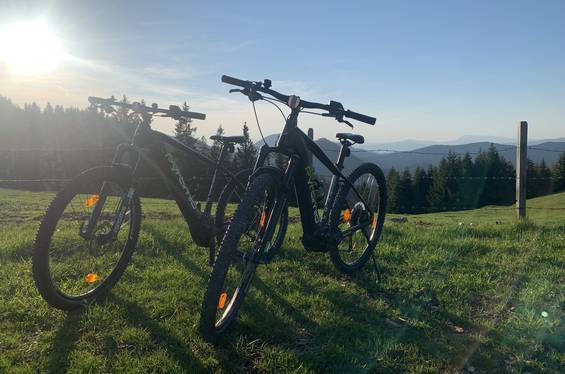 traumhafte Ausblicke mit den E-Bikes auf der Alm